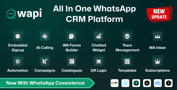 Wapi – WhatsApp CRM SaaS Chatbot Builder, API Automation And Multi-User System